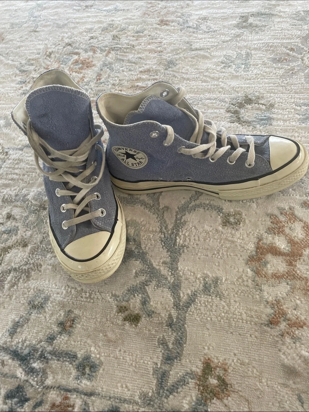 Converse Kids High Top Sneakers in Dusty Blue and White